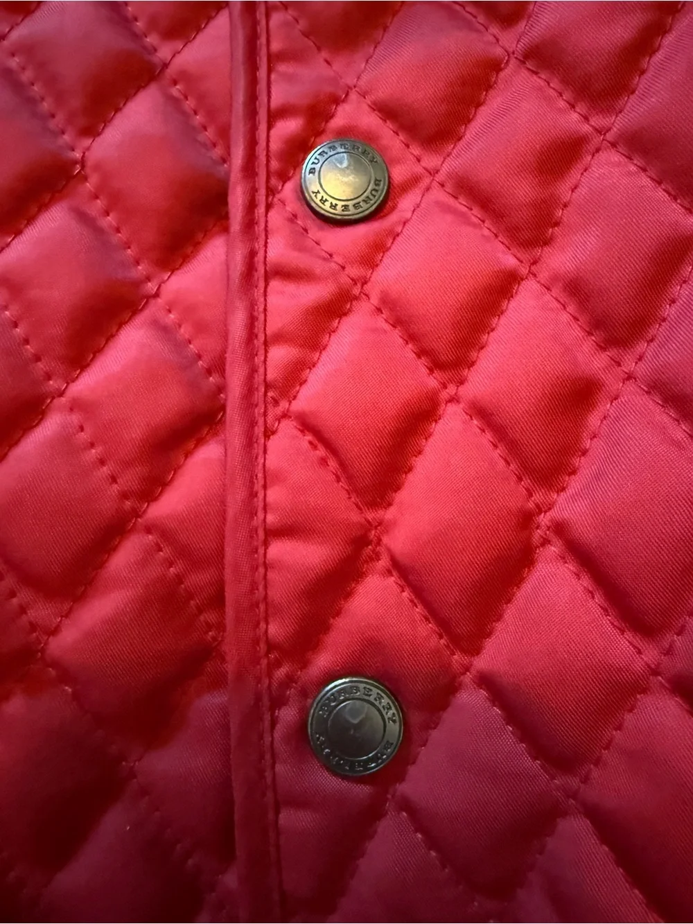 Burberry Red Quilted Kids Puffer Jacket